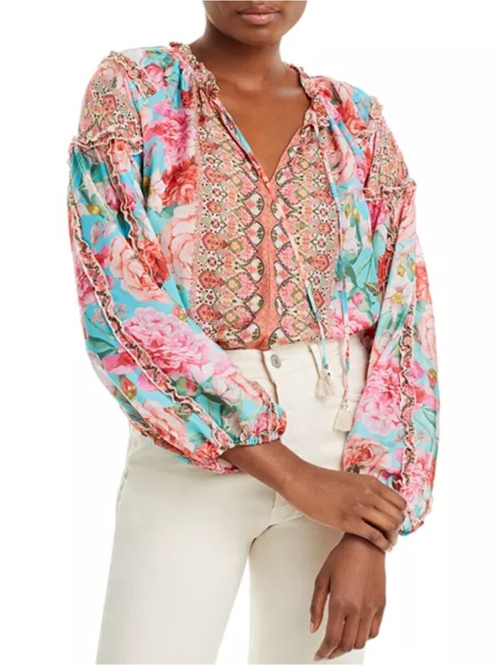 Johnny Was Tops - JOHNNY WAS Rose Narcisa Blouse Size XL